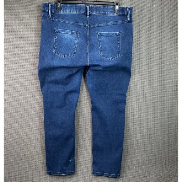 Liz Claiborne Womens 18W Blue Sara Slim Leg Mid-Rise Denim Jeans - Picture 2 of 9